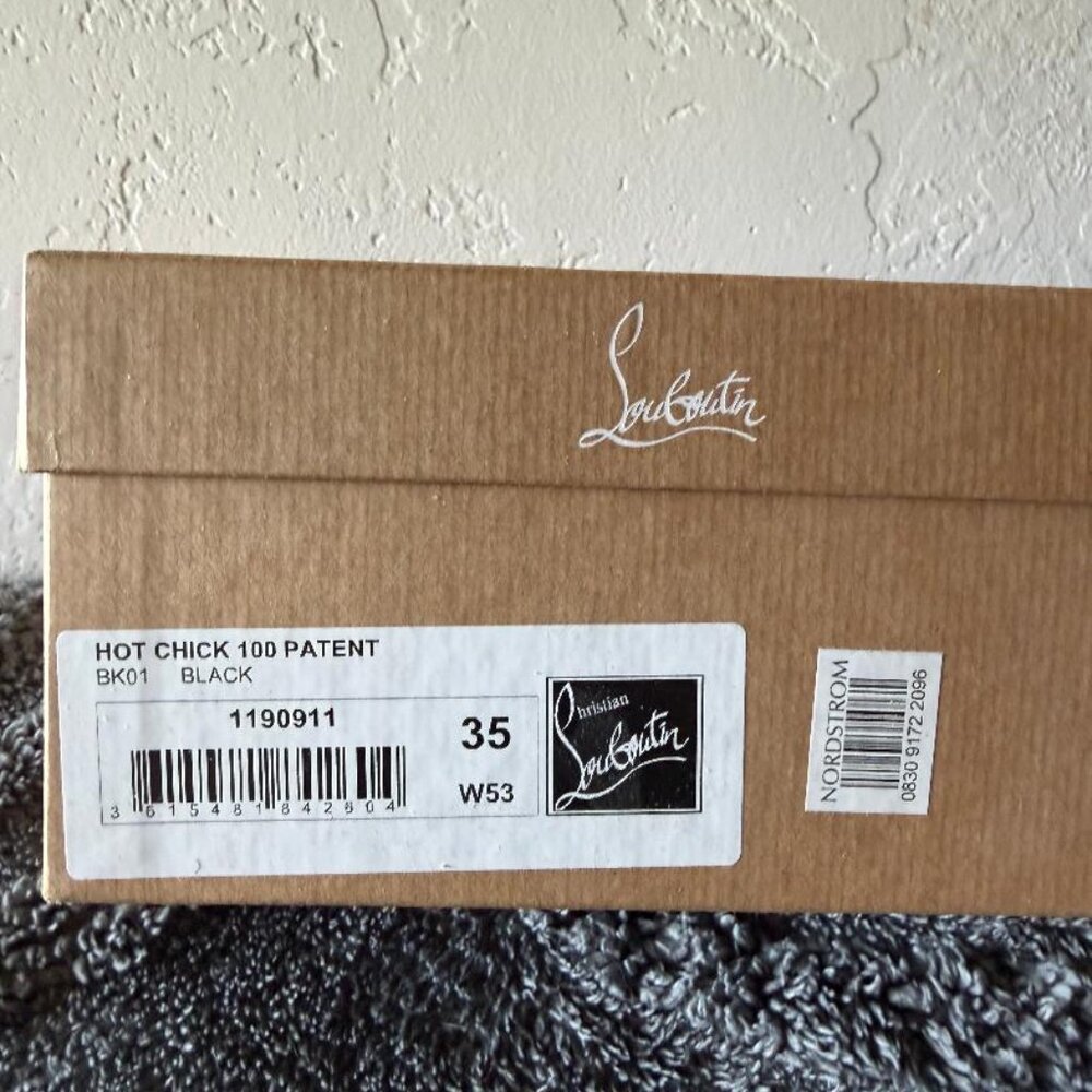 Christian Louboutin Hot Chick 100 Pumps • Black Patent • Size 35 • New in Box - Picture 9 of 9